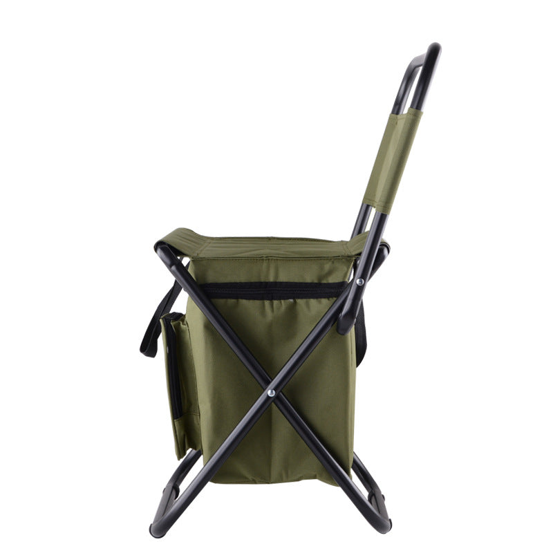 Portable Folding Camping Chair with Cooler Bag