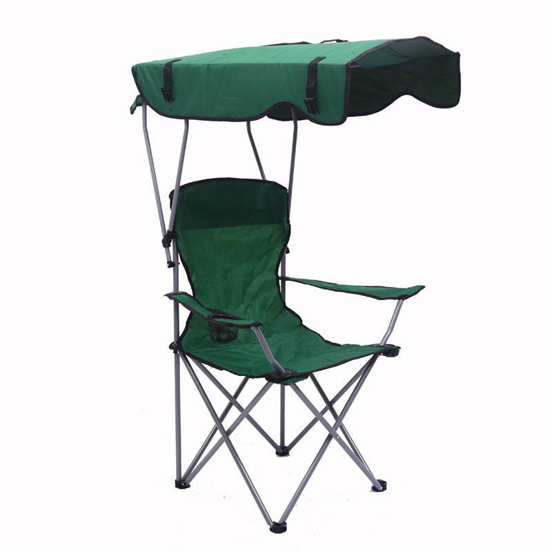 Outdoor Camping Chair with Canopy and Cup Holder