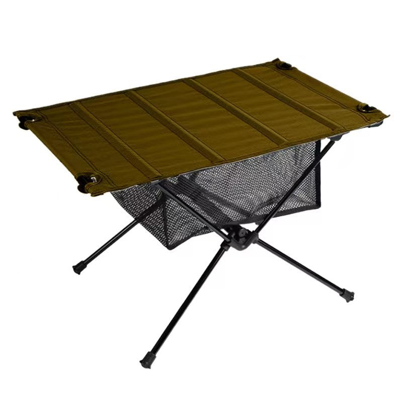 Portable Folding Camping Table with Mesh Storage Organizer
