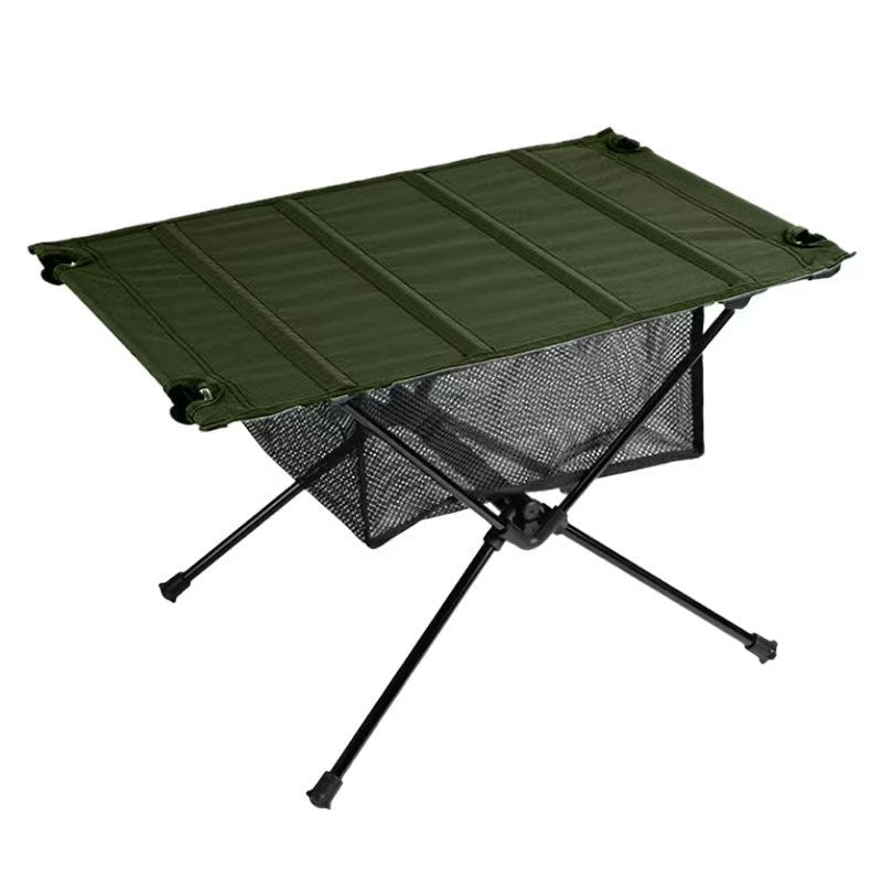 Portable Folding Camping Table with Mesh Storage Organizer