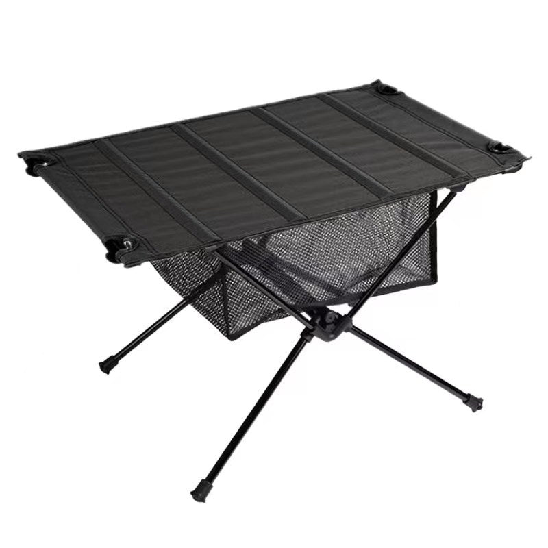 Portable Folding Camping Table with Mesh Storage Organizer
