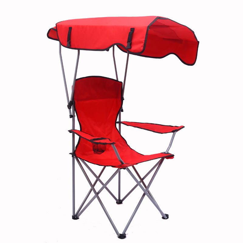 Outdoor Camping Chair with Canopy and Cup Holder
